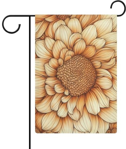 Gartenflagge mit Chrysanthemen-Blume, saisonaler Urlaub, Jute, doppelseitig, 30,5 x 45,7 cm