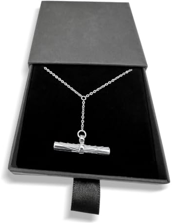 Suli Bijoux 925 Sterling Silver T Bar Necklace for Women – 925 Silver Pendant Necklace in Gift Box