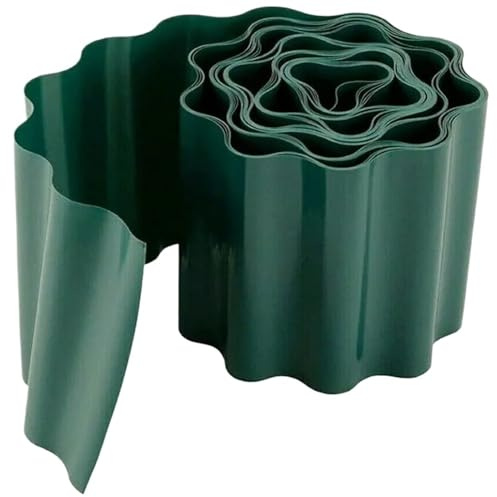 Bordure de Jardin, Rouleau de Bordure en Gazon synthétique 6 m, ondulée for allée et aménagement paysager, décoration Mur végétal, 15 cm