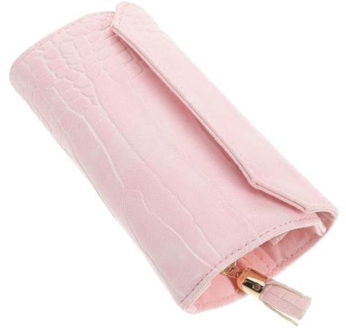 JOINPAYA Organizzatore di Gioielli da Viaggio Porta Orecchini Portagioielli Multi-funzione in Pu Tessuto Morbido Grande Capacità Rosa Portatile per Viaggi