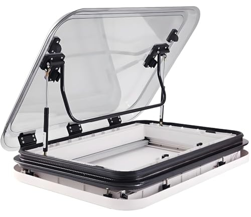 ByBoDi Lucernario a LED per Camper e roulotte, lucernario a LED per Camper e roulotte con Apertura Esterna da 500/700/800 x 500 mm, con Parasole, lucernario a LED per Camper e roulotte 27.6x19.7Inch