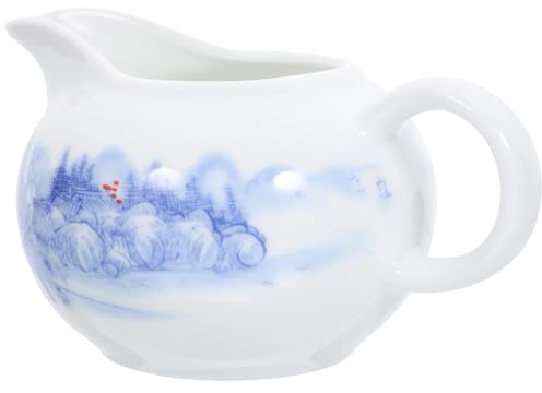 GAROZATION Bricco per Latte in Ceramica Bianco 170ml Superficie Liscia Facile da Pulire per Caffè, Tè e Salse