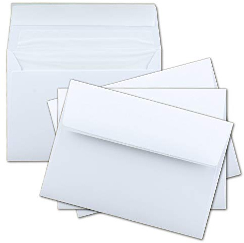 200x Brief-Umschläge DIN C6 in Weiß - gefüttert mit weissem Seiden-Futter - 11,4 x 16,2 cm - Brief-Kuverts für Grußkarten - 100Gramm pro m²- Haftklebung