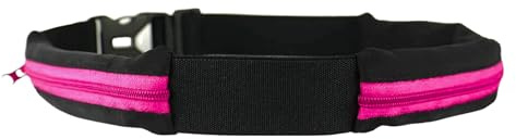 Ceinture BOA L'Original Rose Taille S - 2 Poches Ultra Extensibles - Sport, Course à Pied, Jogging, Equitation, Fitness, Voyage, Randonnée, Festival - Sac Banane Telephone, Gourde, Anti Pickpocket