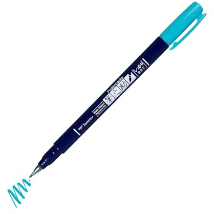 Tombow ws-BH96 Brush Pen Fudenosuke Neonblau, Harte Spitze