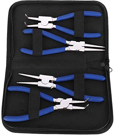 Pinze per Anelli di Sicurezza e Anelli Elastici 175 mm, 4 Pezzi Set per Interni ed Esterni, Strumenti Manutenzione Quotidiana