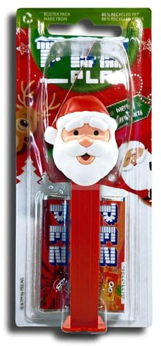 Dispensador de caramelos de Navidad PEZ: dispensador de Papá Noel PEZ | Con 2 rollos de recambios de caramelos PEZ | Favores de fiesta de Navidad