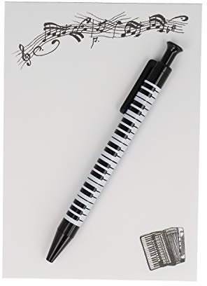mugesh Schreibset Instrument mit A6-Block und Kugelschreiber - Schönes Geschenk für Musiker (Akkordeon)