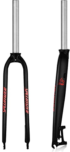 ZTZ Forcella Freno a Disco Rigido per MTB, in Lega di Alluminio, 26/27,5/29, 28,6 mm, Tubo Dritto Senza Filettatura, Forcella Anteriore Super Leggera per Mountain Bike (Rosso, 29)