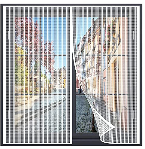 Magnetic Window Fly Screen Net,120x120cm Mosquito Magnetic Window Screen,Fly Screen Mosquito Magnetic Window Screen,for French Doors/Sliding Glass Doors/Patio Doors