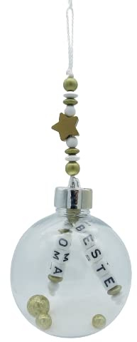 Große Weihnachtskugel mit Name personalisiert - 8cm oder 10cm - freie Farb und Motivwahl - Christbaumkugel Kunststoff Weihnachtsbaumschmuck