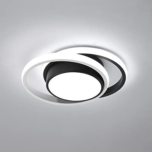 Goeco Plafonnier LED Rond, Luminaire Plafonnier Moderne 32W 2350LM, Lustre Intérieur pour Cuisine Couloir Salon, Lumière Blanche Froide 6500K Diamètre 27cm