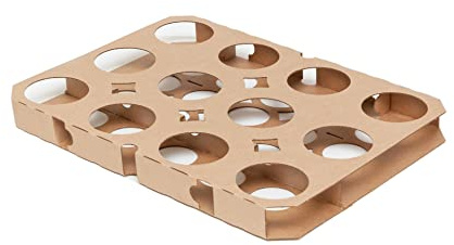 Ecopack teglia double face in cartone supporto cottura per pirottini tulip, 20+12 fori, adatti al forno max a 220° C, 10 pezzi