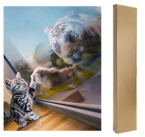 DCIDBEI Square Drill Diamond Painting Katze Tiger 40x50 cm Diamond Painting Quadratische Steine Katze Diamant Painting Bilder Erwachsene Tiere Diamant Painting katzen Spiegelbild Kristall Kreuzstich