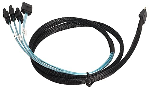 Cable SATA a SAS, diseño de serie flexible resistente al desgaste, transmisión rápida de 7 pines, cable de disco de matriz de almacenamiento punto a punto, resistente a la tracción para (1 m/3,3 pies)