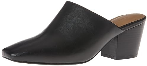 Amazon Essentials Women's Square Toe Slip On Heeled Mules, Backless, Non Slip, Black, 7
