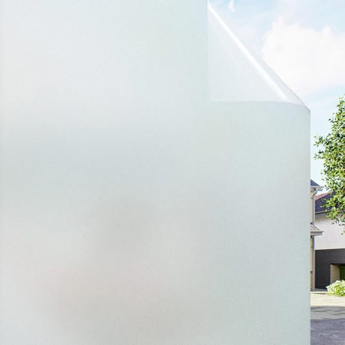 Linarun Window Film Privacy Frosted Window Film Window Privacy Film Self Adhesive Frosted Glass Film for Windows Frosting Film Opaque Window Film Anti UV Sun Block 30x200 cm