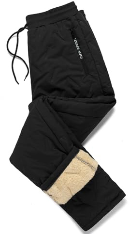 LBL Leading the Better Life Men's Winter Fleece Pants Sherpa Lined Sweatpants Active Running Jogger Pant Black XL