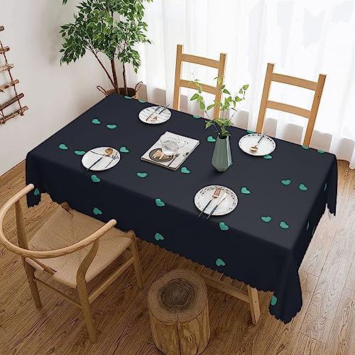 Rechteckige Tischdecke, waschbar, mit blauem Hintergrund, bedruckt, Dekostoff, Tischdecke für Esstisch, Buffet, Partys, Bauernhaus, Küche, 137 x 183 cm