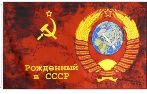 3 X 5 Fuß Große Flagge Der Sowjetunion – Lebendige Farben Und Uv-beständig – Kopfzeile Aus Segeltuch Und Doppelt Genäht – Nationalflaggen Der Union Der Sozialistischen Sowjetrepubliken Messingösen