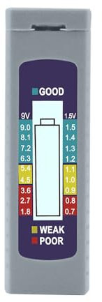 Bestgle Comprobador de Pilas Digital, Probador de Batería, Comprobador de Batería Universal Probadores con Pantalla LCD