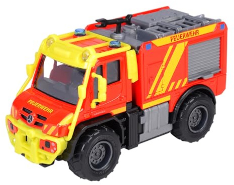 Majorette - Camión de Bomberos Unimog U530 (14 cm) - Juguete de Bomberos para niños a Partir de 3 años, Coche con Cuerpo de Metal, neumáticos de Goma, luz y Sonido, Pilas Incluidas