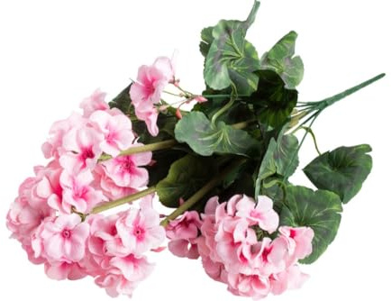Botanic-Haus künstlicher Geranienbusch/Kunstgeranie groß mit Mehreren Stielen Farbe: pink
