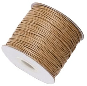 Mcoser Waxed Cotton Cord 1.5mm x 10m Beading String Rope Necklace String Waxed Cord Rope for Bracelet Necklace Jewellery Making (Khaki)