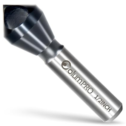 ColumPRO TiAlN Cobalt Single-End Countersink Chamfer Tool - Heavy-Duty M35 82-Degree Countersink Bit for Metal, Stainless Steel, Copper, Wood, Fiberboard, 1/2