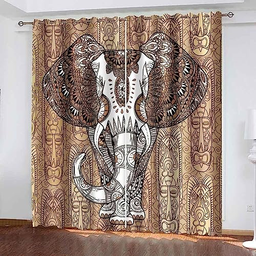 3D Verdunkelungsvorhang Ösen Tierischer Elefant 2 X 70 X 160 cm,2Er Set Gardinen Wohnzimmer Gardinen Blickdicht Kinder Vorhänge Schlafzimmer Dekoschals Gardine -7P8F4U5T4G6A6M9E8E6J2O0B4E7G4R4H2J1J5O