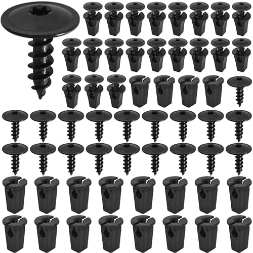 80 Pièces Vis de Voiture, Clips De Fixation Automatiques, Rivet Plastique, Rivets en Plastique Attaches, Clips de Fixation Voiture Outils, Pour Auto Voitures Panneaux Portes Pare-chocs