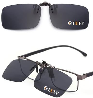 LUFF Polarisierte Sonnenbrille zum Aufstecken, für Männer und Frauen, HD, blendfrei, UV400, Sonnenbrillen-Clips für den Außenbereich