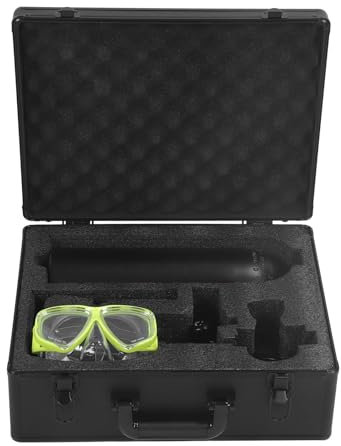 Fabater Tauch-Sauerstoffflasche, Explosionsgeschützt, 2 L, Großes Fassungsvermögen, Nachfüllbar, Drehbarer Anschluss, Design, Mini-Tauchflasche für Unterwasserrettung (Black)