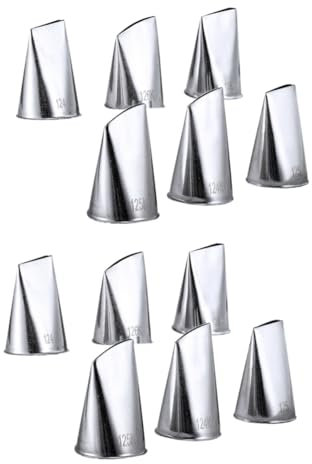 Amosfun 12pcs Cake Decorating Tools Professional Pastry Nozzle Frosting Tip Nozzle Sturdy for Edible Decorations Easy to Use and Clean