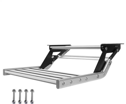 ASumPio RV-Klappstufen RV-Zubehör Aluminium-Klappstufen Korrosionsschutz Sicherheitshandbuch Schrumpfstufen für Wohnwagen Wohnmobil,Dx0299-One Size