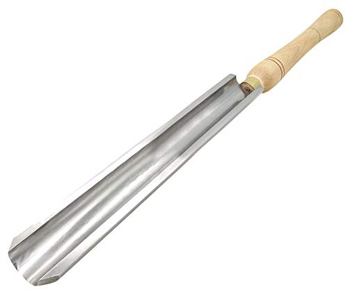 High Speed Steel Roughing Gouge Lathe Chisel Woodturning Tool with Wooden Handle Ideal for Wood Hobbyists DIYers and Carpenters Half Round 250x50mm