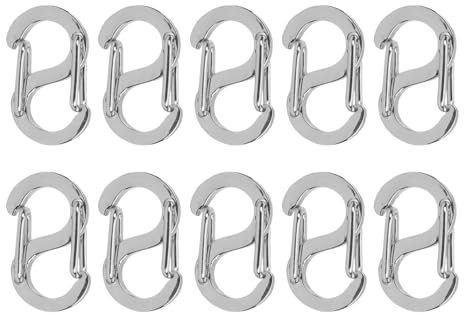 Zythrem 10 Piezas Cierres de Mosquetón de Doble Apertura, Cierre Acortador de Collar de Acero Inoxidable, Conector de Pulsera de Bloqueo en S, Cierres de Clip para Collares, Plateado