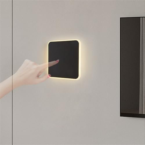 LED Wandleuchte mit Touch Control Wandlampe Innen Moderne Wandlicht Schlafzimmer Leselampe Wandbeleuchtung Nachttischlampen Treppe Flur Wandleuchtung für Wohnzimmer Hotel (Neutral Licht,Quadrat)