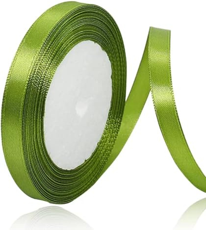 Satinband, olivgrün, 10 mm, 22 m, Satinband, Geschenkverpackung, Weihnachtsband, Stoffband für Ballon, Nähen, Schleifen, Handwerk, Blumenstrauß, Dekoration für Hochzeiten, Autos, Geburtstage und