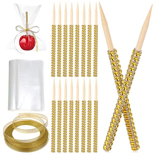 OFFSCH Palitos De De Imitación Brochetas De Madera para Dulces para Fiestas Delicados Palillos De Postre con Bolsas para Palitos De Pastel
