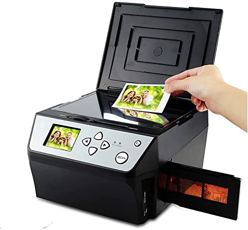 Scanner de diapositives, conversion de négatifs haute résolution 22 MP en couleur et en noir et blanc, conversion de films 135/diapositives 35 mm/cartes de visite 110 films en photos numériques JPG,