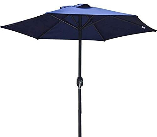 HUIBBGO Sonnenschirm Strandschirm Sonne Sonnenschirm Regenschirm Garten Runder Gartenschirm, Sonnenschutz, UV50+, Terrassenschirm im Freien mit Kurbel für Café Strand Pool, 6 stabile Streben