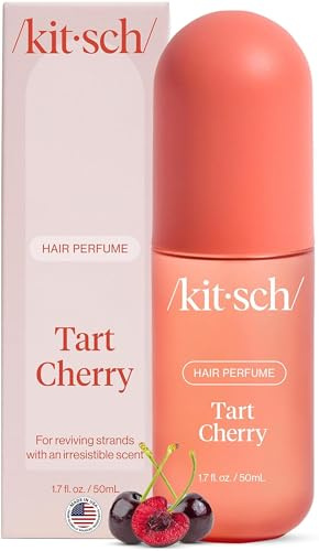 Kitsch Hair Perfume for Women - Tart Cherry | Clean, Deodorizing & Patented Odor-Eliminating Technology Hair Spray & Body Mist - Freshen Hair, Body & Pillows - Tart Black Cherries Scent - 50mL