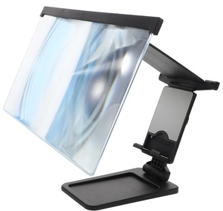 CTIRCHIU Portable Phone Screen Magnifier with Versatile Stand and Eye Protection, 12 Inch Mobile Phone Amplifier Screen Holder for Gaming and Movies, Black Plastic Acrylic Material