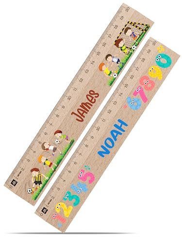 Meinearmbänder Personalisiertes Holz-Lineal zur Einschulung 2025 – 20 cm Graviertes Lineal mit Namen & Motiv – Geschenk zum Schulanfang für Jungen & Mädchen – Verschiedene Designs zur Auswahl (2)
