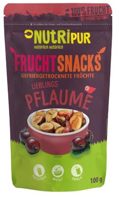Congelare prugna secca 100g: prugne secche non zuccherate - Congelare frutta secca con frutta pura, sapore pieno, bacche liofilizzate - frutta secca NUTRIPUR