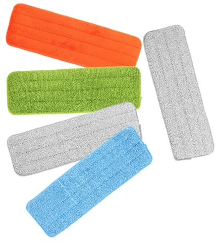 SAFIGLE 5pièces Serpillière Propre Fibre Lavable Recharge De Serpillière pour Sols De Parquet Et Carrelage Remplacement De
