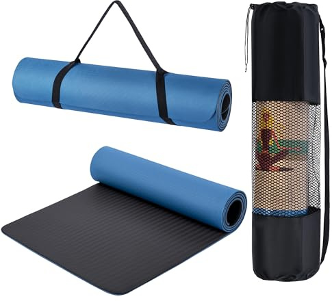 Esterilla de Yoga Antideslizante con Funda y Correa | Colchoneta de TPE Ecológico Reciclable y sin latex para Pilates Fitness Estiramientos y Meditación
