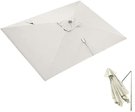 Auvent de rechange pour parasol déporté déporté – Housse de protection UV carrée avec 8 baleines – Tissu durable pour parasol d'extérieur de 3 x 3 m