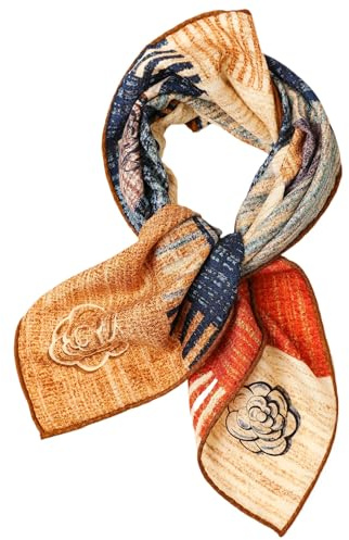 Prettystern dubbelsidig ull- och sidenhalsduk, 65 x 65 cm - dubbelsidig tryckt sidenduk, unisex halsduk för kvinnor och män, idealisk för vår och höst, Sw22, 65 cm X 65 cm